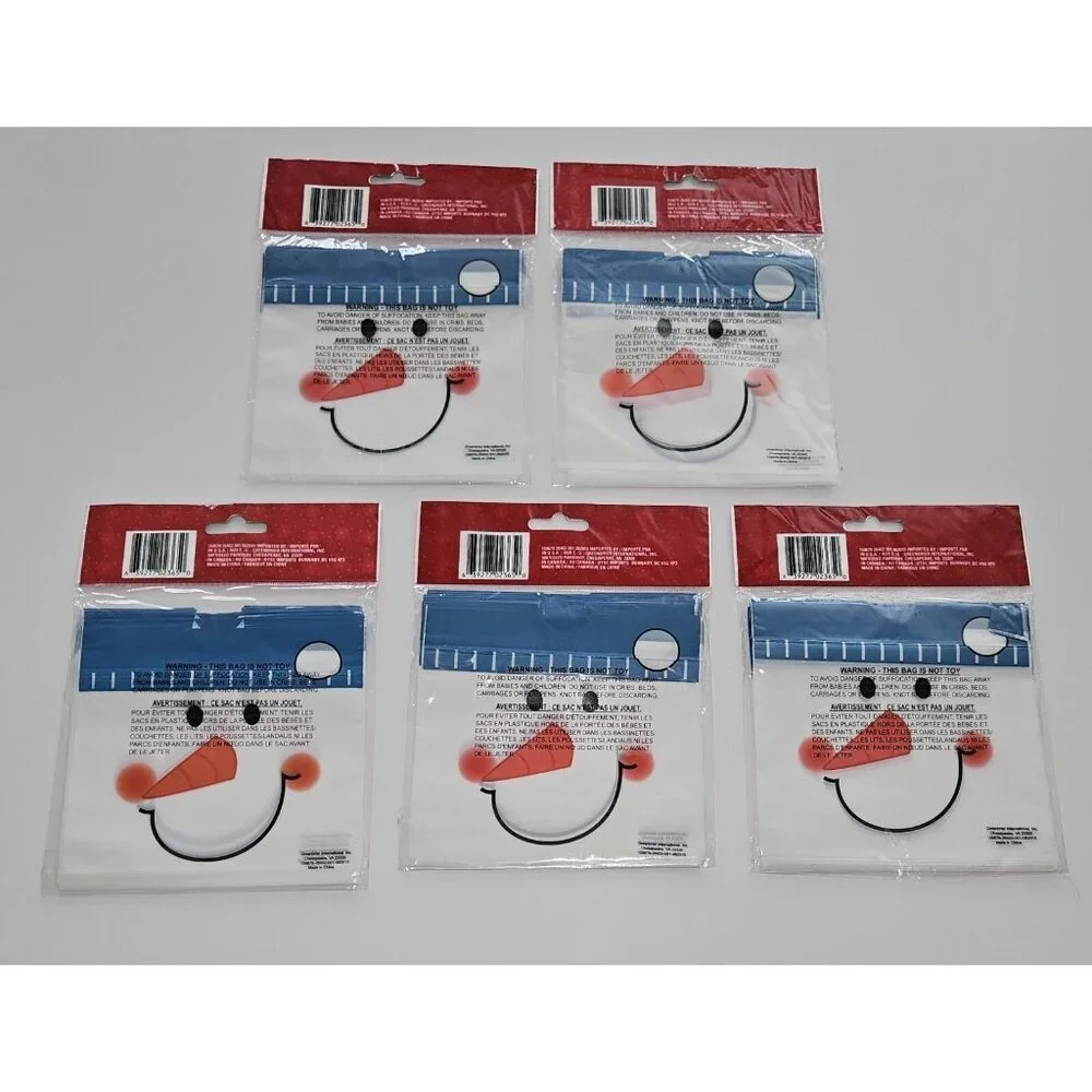 NEW 5 Packages of 18 Ct Treat Bags Snowman Christmas Party Cookie Exchange Lot
